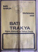 BATI TRAKYA TÜRKÜNÜN SESİ BATI TRAKYA SİYASİ,TÜRKCÜ AYLIK DERGİ 15 ŞUBAT 1933  SAYI 190