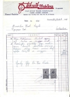 1967 İSTANBULDA TEKNİK MAKİNE SERVİSİ KESİLMİŞ 115 LİRALIK FATURA