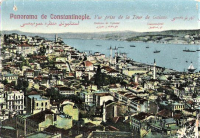 CONSTANTİNOPLE PANORAMİK ENVİRONS TOPHANE GALATA  KARTPOSTAL