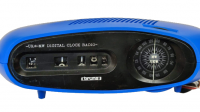 1970 BRUNS KOBALT MAVİSİ RENKDE 220 VOLT UKV MW DIGITAL CLOCK RADİO ALARM YAPRAK SAAT GERMNY