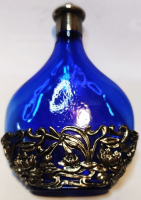 HANDCRAFTED SİLVERTRİ COBALT BLUE PURFUME GLASS KOBALT MAVİSİ VİDALI KAPAKLI CAM İÇİ BOŞ PARFUM ŞİŞESİ