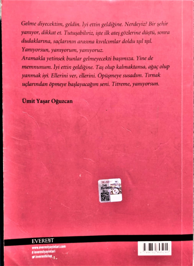 ÜMİT YAŞAR OGUZCAN AŞKA DAİR NESİRLER KARTON KAPAK 275 SAYFA KİTAP ...